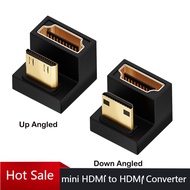 360 Degree Angled U-shaped L Converter Mini HDM Male to HDMI-compatible 2.1V Female Extension 4K 8K 60Hz Adapter