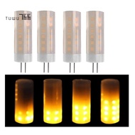4 Pcs G4 Bulbs 1400-1800k 12V Low Voltage Flame Lamp Atmosphere Decoration Holiday Bulb Chandelier C