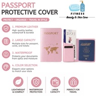 Leather Travel Passport Holder Credit Card Wallet Travel Protective Case Wallet Sarung Pasport Kulit