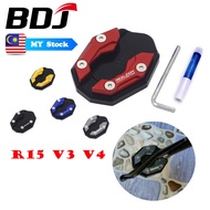 BDJ For Yamaha R15 V3 V4 R15V3 R15V4 Foot Side Stand Kickstand Enlarger Pads Plate Modified Motorcyc