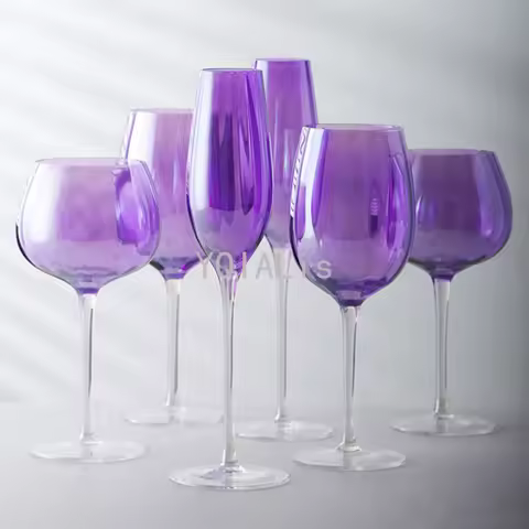 250-500ml Purple Crystal Series Goblet Gather Aroma Red Wine Champagne Cup Family Restaurant Holiday
