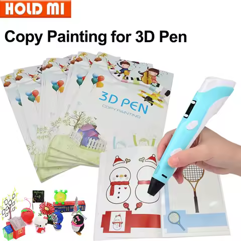 New 3D Printing Pen Drawing Book Reusable Colorful 40 8 Patterns Thick Paper Clear Plate Painting Te