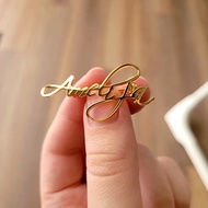 Bros_nama Brooch Custom Your Own Name Engrave Pin Men Women Stainless Steel Kerongsang Tudung Pin Tu