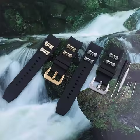 26mm Silicone Watch Band for Invicta Pro Diver metal screw, Black sports Waterproof Rubber Replaceme