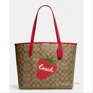 Preorder 🇨🇦Coach outlet代購 新款 草莓系列🍓City Tote In Signature Canvas With Wild Strawberry