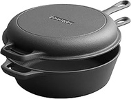 EDGING CASTING Pre-Seasoned Dutch Oven Cast Iron Skillet Pan Set, Cast Iron Dutch Oven Pot with Skil