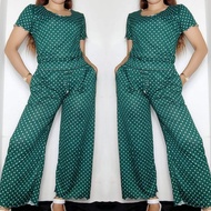 Chic Striped and Polka Blouse and Pants Terno Set for Women - Fits up to XL WITH 2 SIDE POCKET