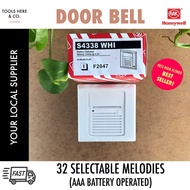 MK Door Bell SlimLine Plus Wired Battery Operated Melody Door Chime For HDB BTO &amp; Condo (Battery Not Included) S4338WHI