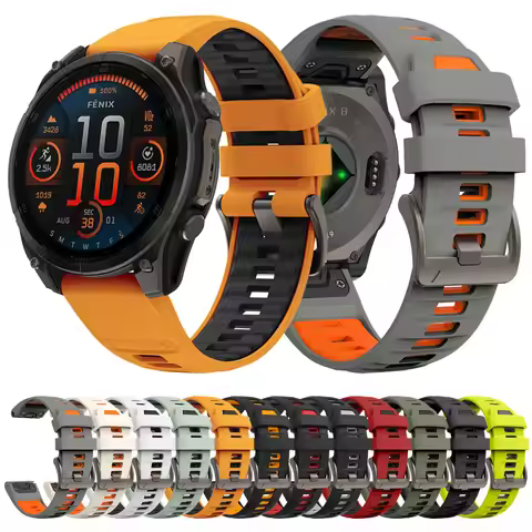 QuickFit 22mm 26mm Silicone Band For Garmin Fenix 8 6S 7X 8X 7 Pro 5 5X 5S 3 HR 955 Strap Fenix8X Fe