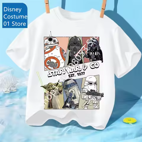 Kids Star Wars T Shirt Casual Short Sleeve Top Unisex Boys Girls Summer Fashion Toddler Tee