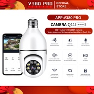 V380 Pro CCTV Camera for house wireless connect phone 360° for home Bulb 1080P WiFi night vision IP security cctv camera