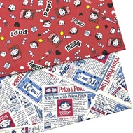 Kain Comb Cotton Kartun Peko & Milky (Bidang 60”) / Peko & Poko Times & Newspaper Combed Cotton Twil