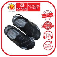Huy Hoang men's slippers with black crocodile pattern HP7156