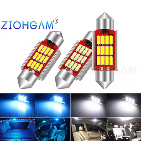 ZIOHGAM 2PCS 31mm Led C5W Lamp C10W Festoon 36mm 39mm 41mm Bulb 4014 Interior Reading Light Dome Doo