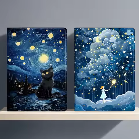 For Lenovo Xiaoxin New Pad Pro 12 7 2025 Case Cartoon Stars Cats Tablets Cover For Lenovo Idea Tab P