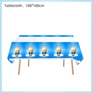 1-3pcs New Baby Boss Tablecloth Birthday Party Decorations Baby Shower Tableware Little Boss TableCo