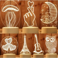 LED Energy Saving Bedroom 3D Night Lamp Bedside Feeding Holiday Gift Light