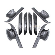 Door Handle + Bowl Cover Kit For Hyundai Elantra CN7 2021 2022 2023 2024 2025 Carbon Fiber Style Ext