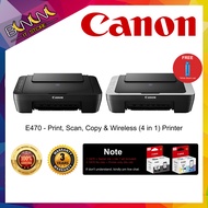 Canon PIXMA E470 Compact Wireless All-In-One for Low-Cost Printing Printer 3 Years 1 to 1 On-Site Warranty