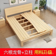Single Bed Simple 1.2m QLU9 Rental Room Wooden Bed Bed Frame Modern Full Double Bed Economical Simpl
