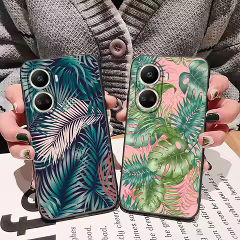 Vintage Banana Leaf Flower Phone Case For HUAWEI NOVA Y70 3I 7I 8I 9 P30 Y9 HONOR 8X 9X 20 90 X5 X6B