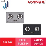 LIVINOX 5.5KW 2 Burner Built-in Gas Hob LGH-438G 2B-SL/LGH-438B 2B-SL