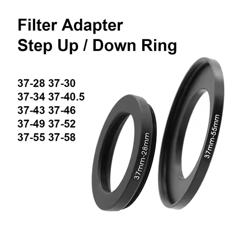 Camera lens Filter Adapter Ring Step Up or Down Ring Metal for 37mm lens - 28 30 34 40.5 43 46 49 52