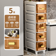 【5層】塑膠透明收納櫃（18cm 透明茶）