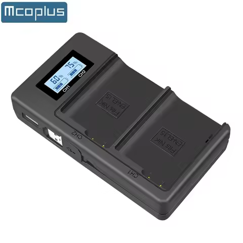 Mcoplus EN-EL15 EN-EL15a EN-EL15C Battery Charger Dual Charger Built-in USB Cable for Nikon Z6 D500 