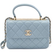 Chanel Baby Blue Quilted Lambskin Small Trendy CC Dual Handle Flap Gold Hardware