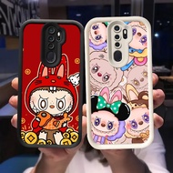 Q-99 Cute Pink Labubu Black white Case for OPPO A5i A9 A5 2020 Pro