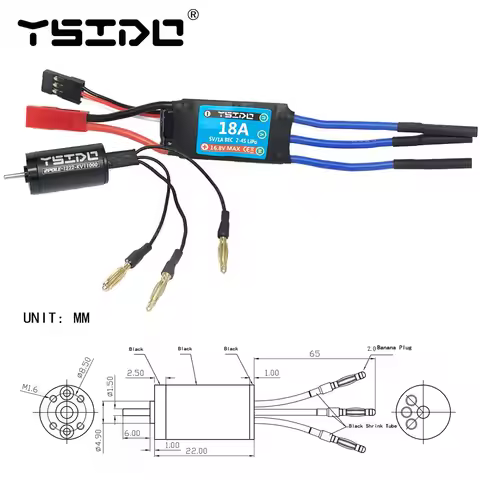 YSIDO 1222 11000KV Brushless Motor 18A ESC for mini Z mini Q GLracing PN racing Kyosho Mr03 Pro Atom