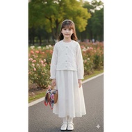 TZ-Girls' gamis, girls' gamis, white children's gamis - premium 2 in 1 cotton gamis - Imported child