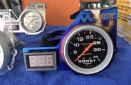 Auto Meter Blower Meter Gauge Titanium 2 in 1 Volt /Turbo 35 PSI  Boost 60 PSI Blower Meter NOS Logo