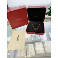 Second-Hand Genuine ️ 99 New Cartier Cartier 18k Rose Gold Double Ring Necklace Value Ready Stock