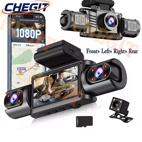 2026 4 Channel 360° Car Dash Cam HD 1080P DVR Night Vision 24H Parking Monitor WiFi Dash Cam 24H Par