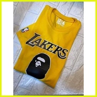 ◕ ☢ LAKERS BAPE SHIRT HIGH QUALITY LOGO