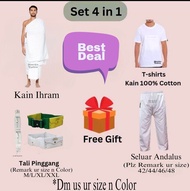 Set Umrah dan Haji Untuk Lelaki / Kain Ihram Set / Umrah Package / Barang Barang Haji