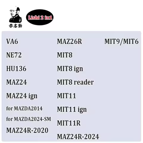 Lishi Tool 2 in1 VA6 NE72 HU136 MAZ24 for MAZDA2014 MAZDA2024-sm MAZ24R-2020 MAZ24R-2024 MAZ26R MIT8