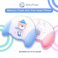 EZYLITTLES Baby Head Shaping Memory Foam Pillow for 1-12 Month Anti Flat Head Newborn Cushion Bantal Bayi