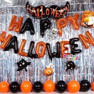 Halloween 氣球佈置 雨絲簾 鋁膜氣球 萬聖節場地佈置