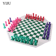 [YIJU] 4-Color Four Player Chess Set with Soft Chess Board for Kids and Adults