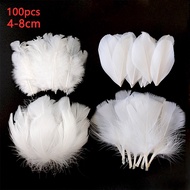 4-8cm Feathers Decoration White 100pcs Plumas For Crafts Small Bulk Goose Chicken Dream Catcher Maki