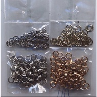 Rust-free 5mm, 6mm, 8mm, 10mm ore eyelets (Thin brass eyelets) Silver color Gold Pack of 100 with dr