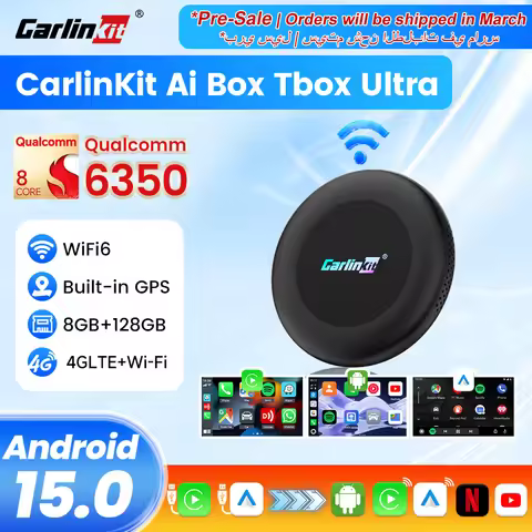 2026 CarlinKit Android 15 TV Box Ultra2 SM6350 8GB 128GB CarPlay Ai Box 4G LTE Wireless Android Auto