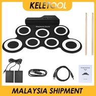 Electronic drum hand roll USB portable for Kids Percussion Instrument  practicing folding silicone e
