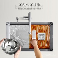 Sewing Stainless Steel Handmade Left Drainage Large Vegetable Washing Under Counter sus304 Single Si