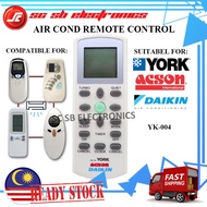 REPLACEMENT YORK / DAIKIN AIR COND REMOTE CONTROL REPLACEMENT YK-004