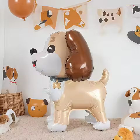 1pc - 3D Standing Big Ear Dog, Puppy Birthday Party Theme Decoration, Zoo Theme, Birthday Party Deco