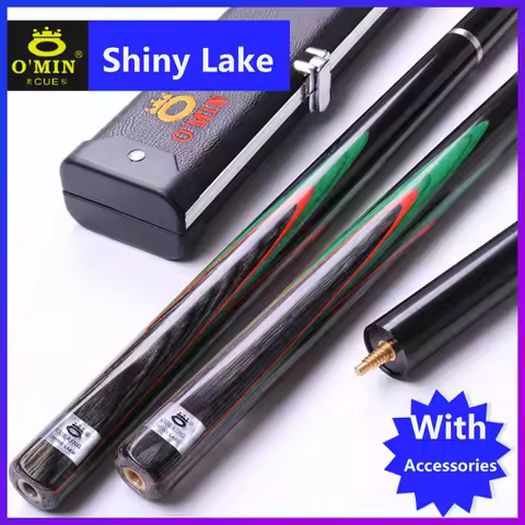 2018 NEW OMIN Shiny Lake Billiards 3/4 Snooker Cue 10mm Tip with Snooker Cue Case Set China Black 8